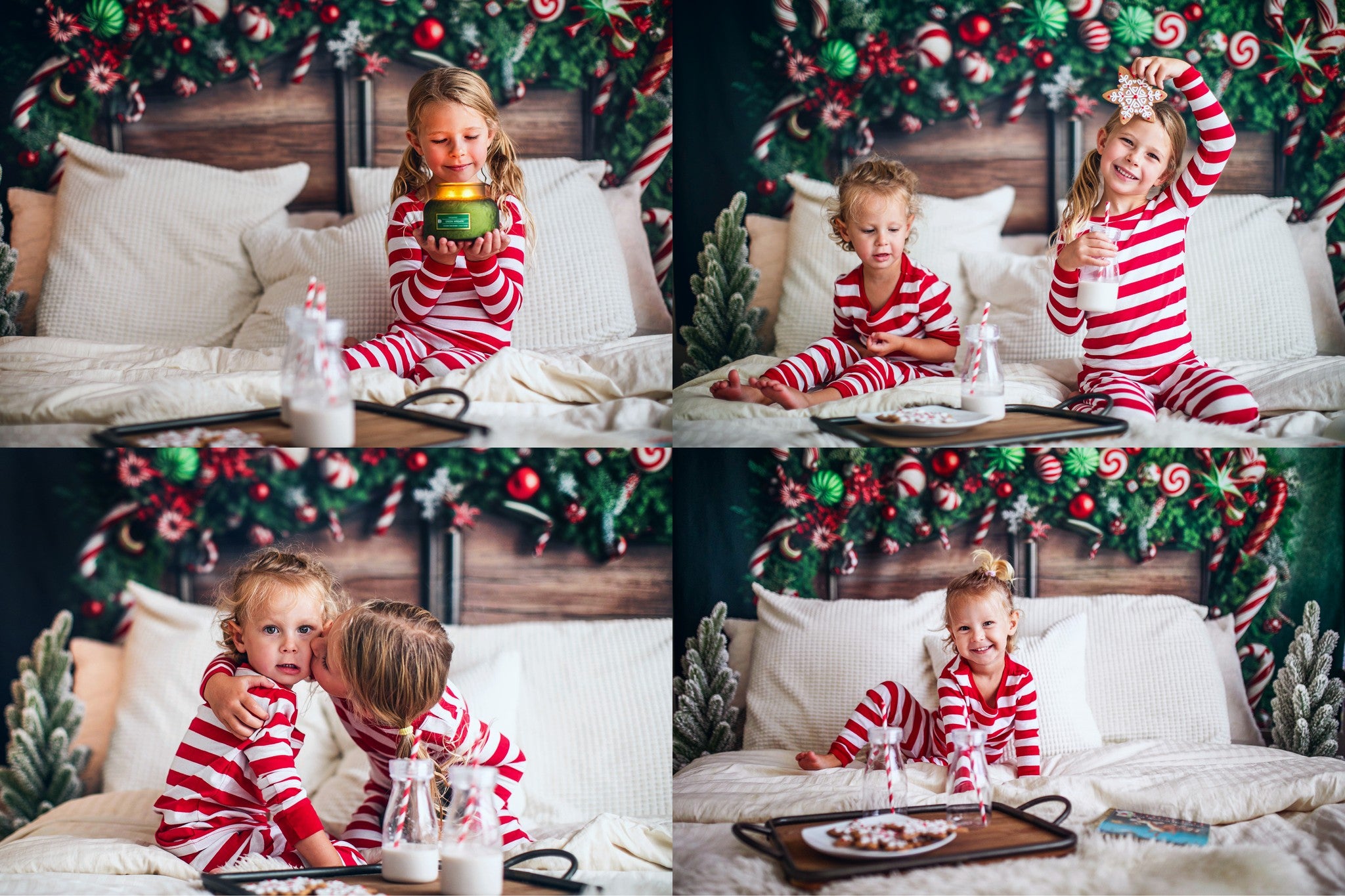 Kate Christmas Candy Cane Headboard Backdrop Designed by Mandy Ringe Photography