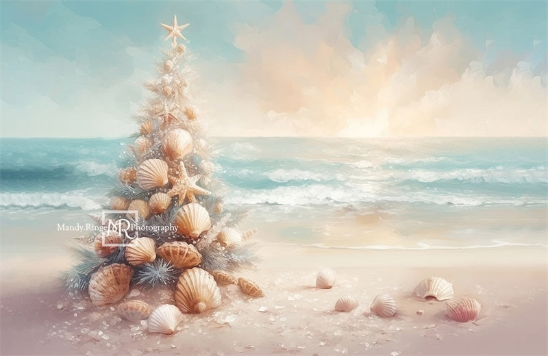Kate Christmas Beach Shell Backdrop Designed by Mandy Ringe Photography -UK