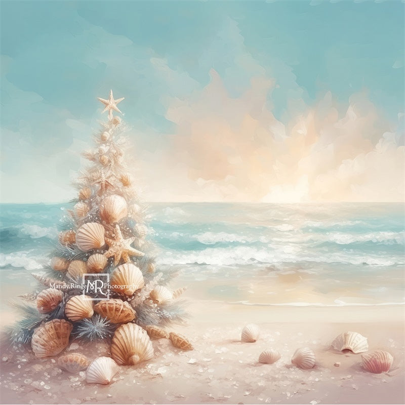 Kate Christmas Beach Shell Backdrop Designed by Mandy Ringe Photography -UK