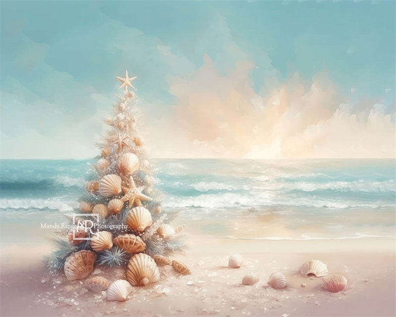 Kate Christmas Beach Shell Backdrop Designed by Mandy Ringe Photography -UK