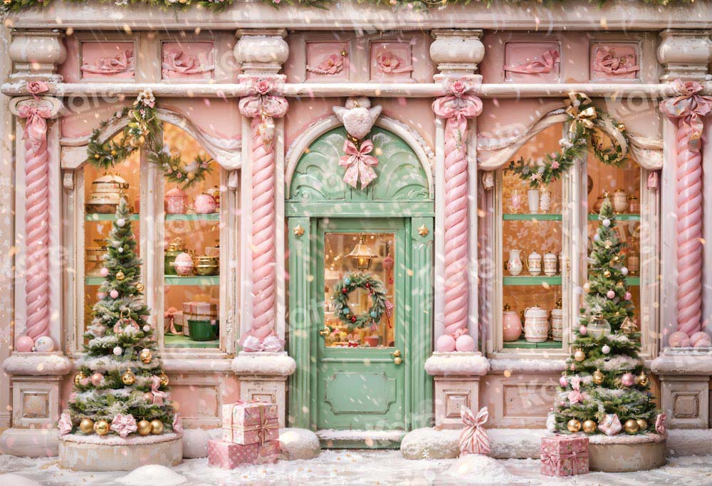 Kate Christmas Pink Store Backdrop Designed by Chain Photography