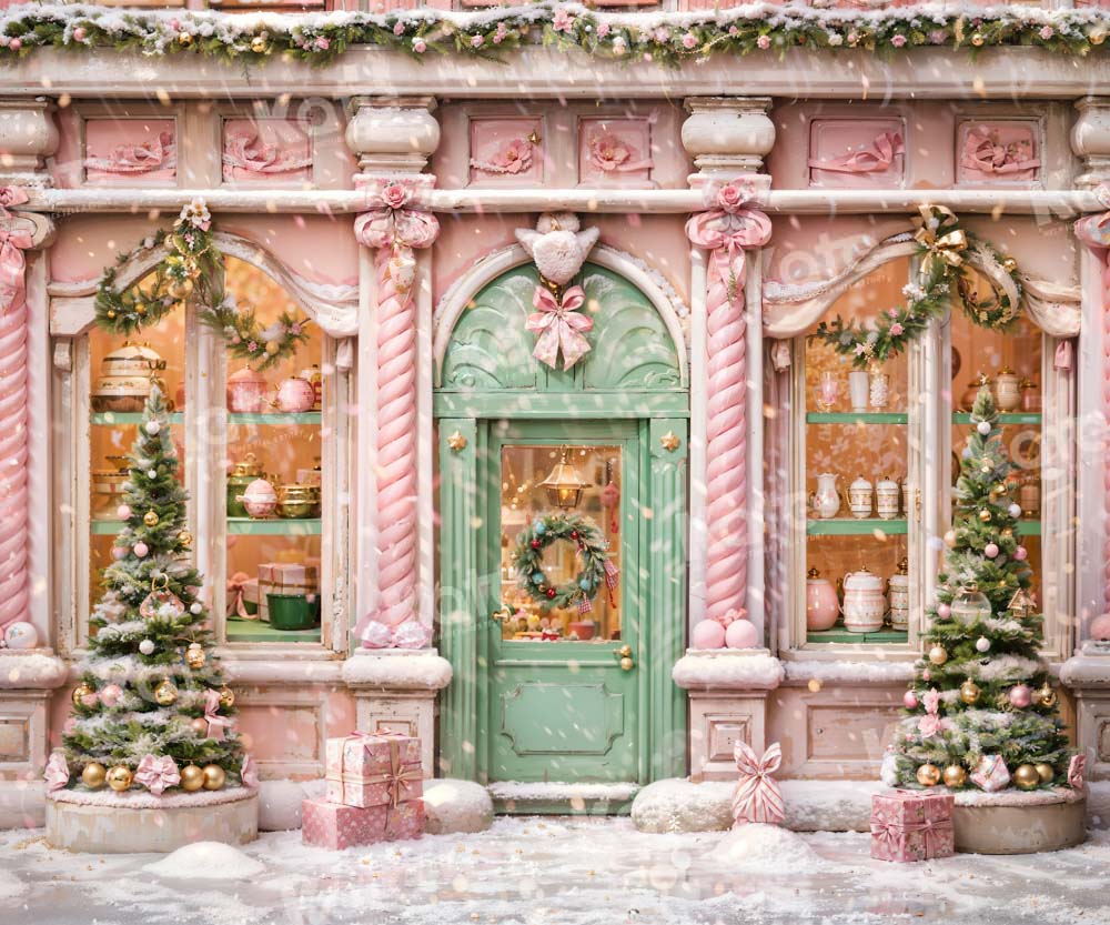 Kate Christmas Pink Store Backdrop Designed by Chain Photography -UK
