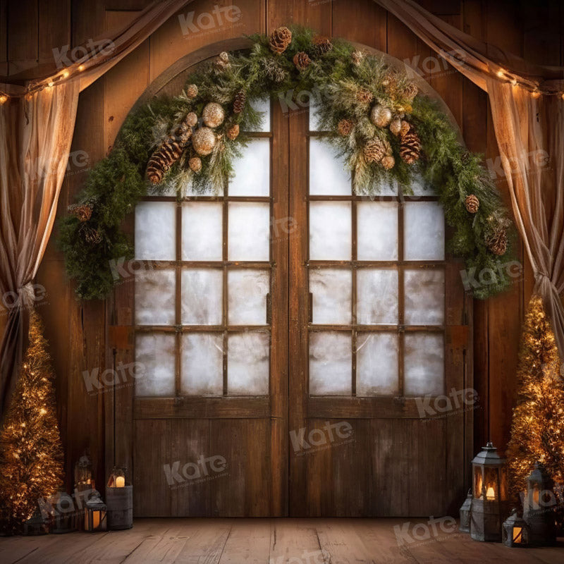 Kate Christmas Retro Door Room Backdrop for Photography -UK