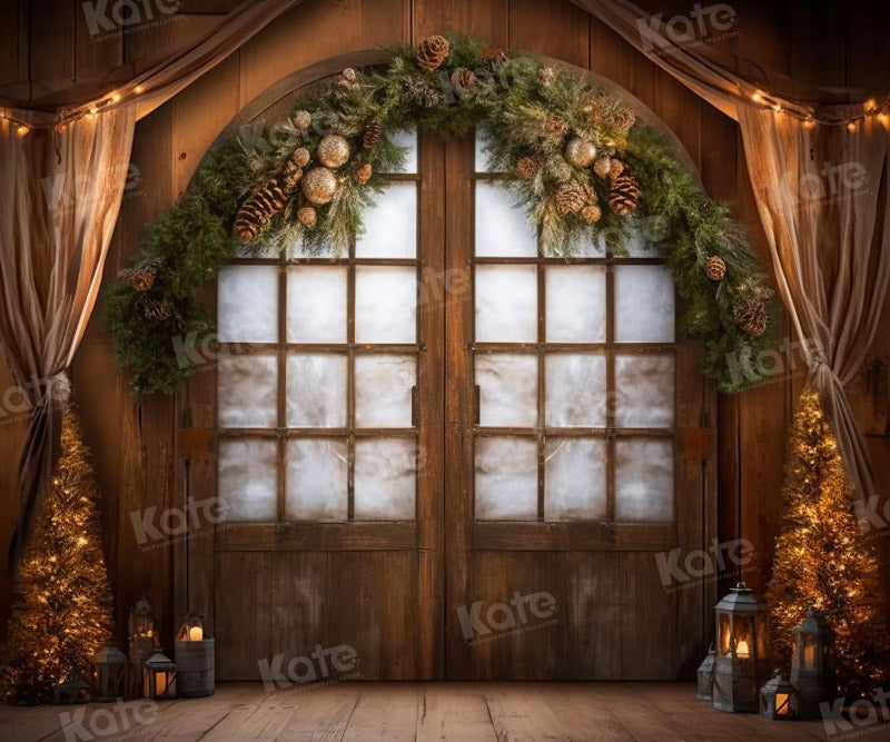 Kate Christmas Retro Door Room Backdrop for Photography -UK