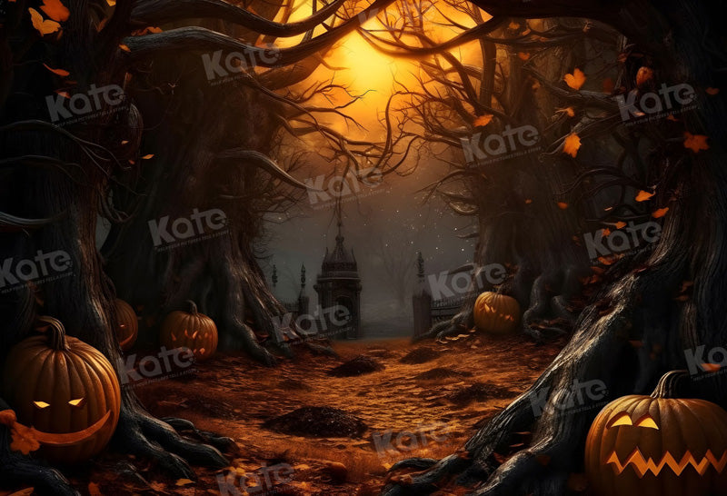 Kate Halloween Pumpkin Forest Backdrop for Photography -UK