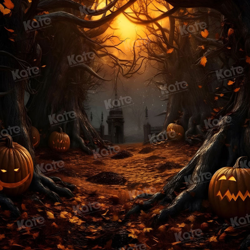 Kate Halloween Pumpkin Forest Backdrop for Photography -UK