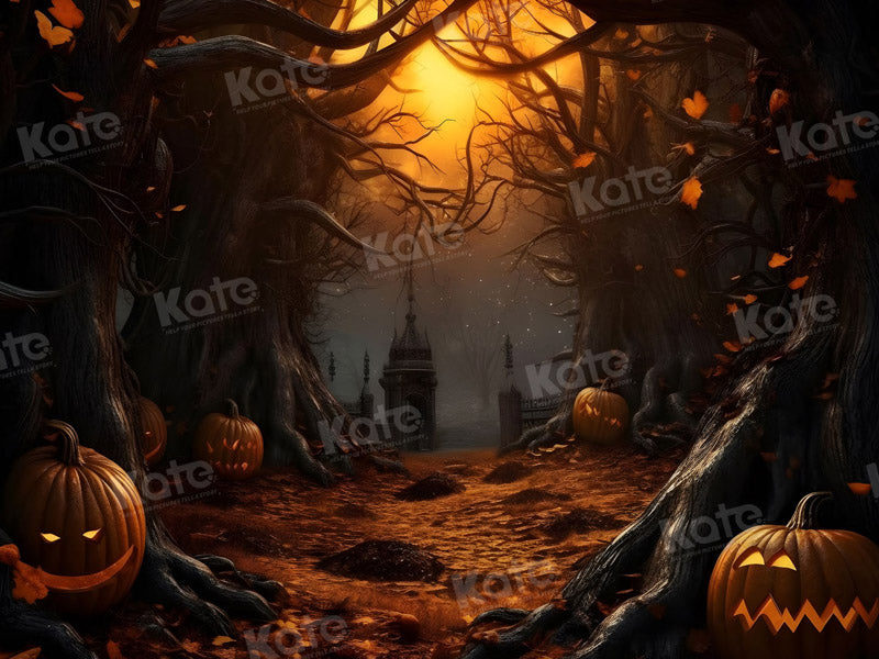 Kate Halloween Pumpkin Forest Backdrop for Photography -UK