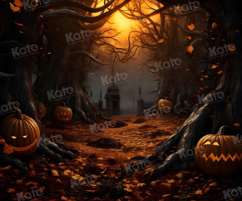 Kate Halloween Pumpkin Forest Backdrop for Photography -UK