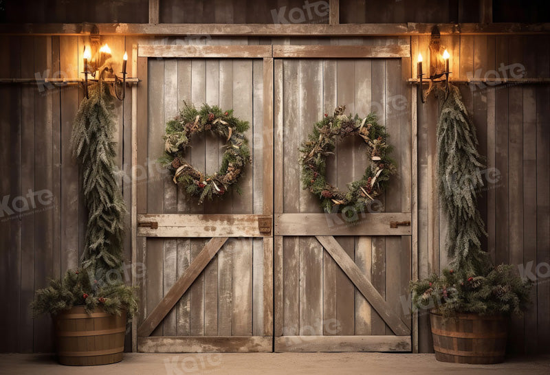 Lightning Deals Kate Christmas Old Barn Door Backdrop for Photography -UK