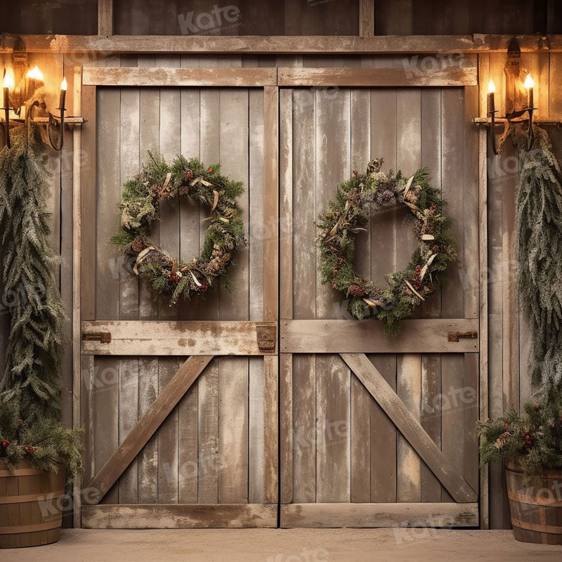 Lightning Deals Kate Christmas Old Barn Door Backdrop for Photography -UK