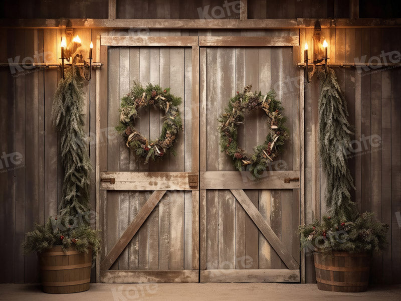 Lightning Deals Kate Christmas Old Barn Door Backdrop for Photography -UK