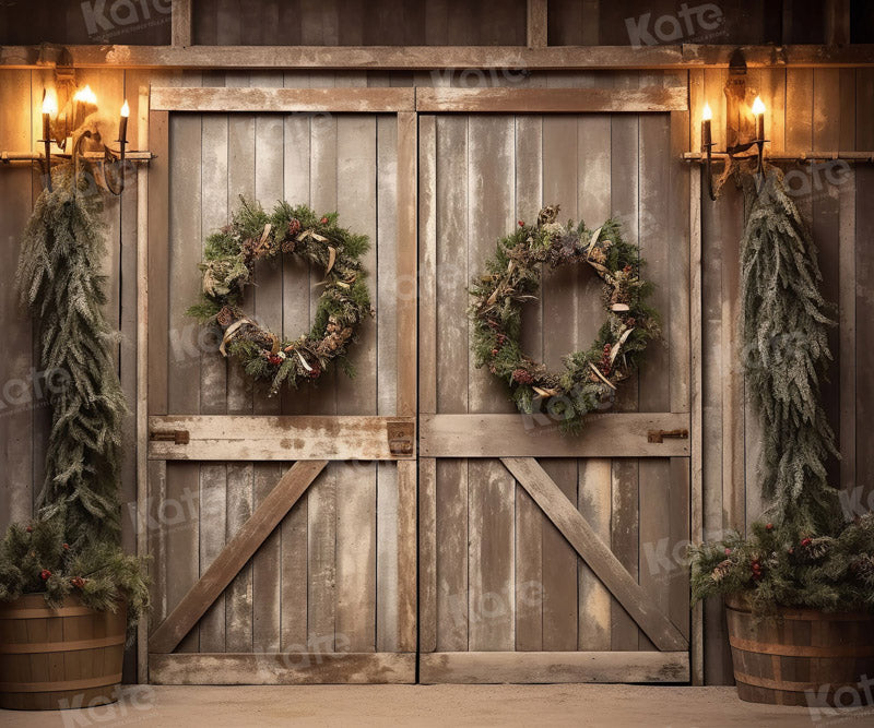 Lightning Deals Kate Christmas Old Barn Door Backdrop for Photography -UK