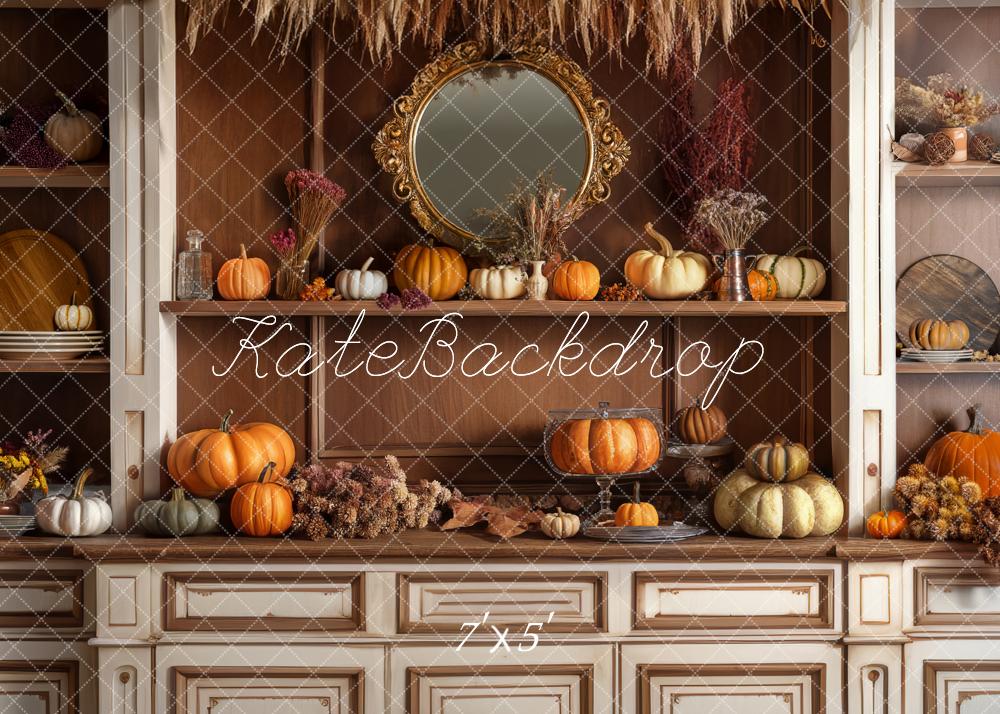 Kate Cozy Autumn Kitchen Hutch Backdrop Designed by Mandy Ringe Photography -UK