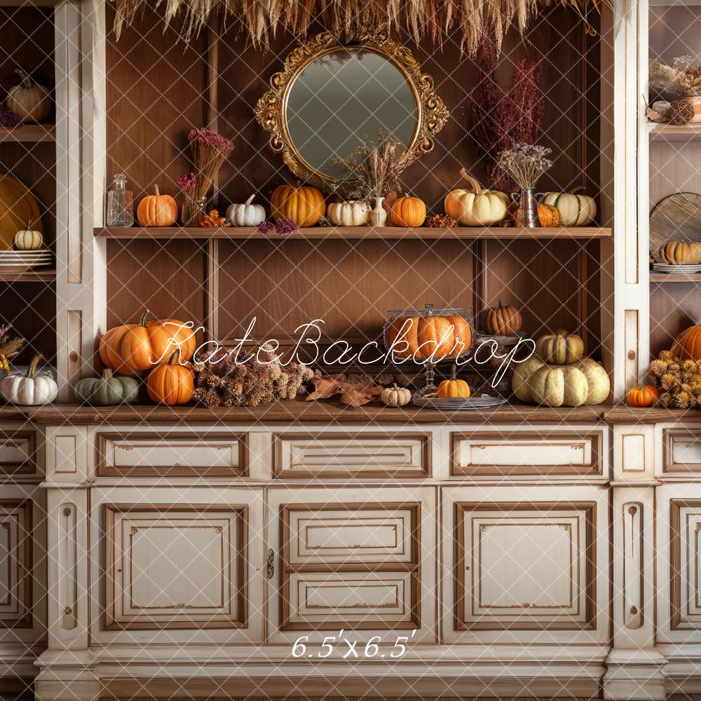 Kate Cozy Autumn Kitchen Hutch Backdrop Designed by Mandy Ringe Photography -UK