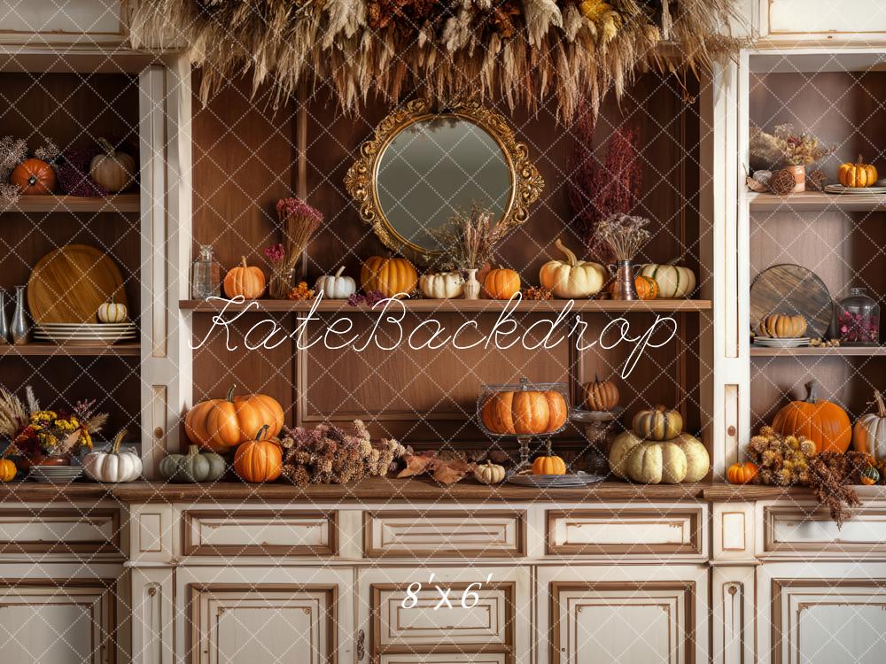 Kate Cozy Autumn Kitchen Hutch Backdrop Designed by Mandy Ringe Photography -UK