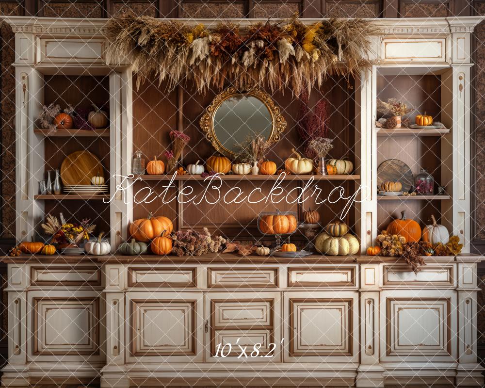 Kate Cozy Autumn Kitchen Hutch Backdrop Designed by Mandy Ringe Photography -UK