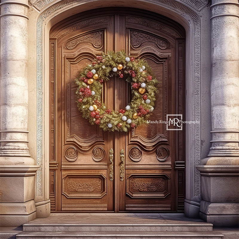 Kate Elegant Christmas Front Door Backdrop Designed by Mandy Ringe Photography -UK