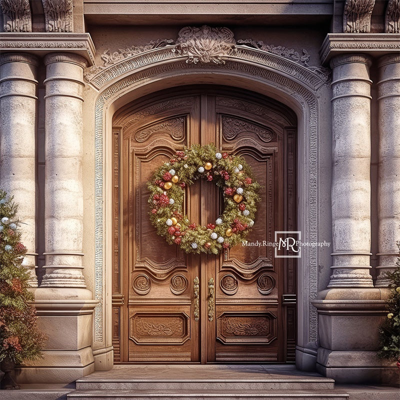 Kate Elegant Christmas Front Door Backdrop Designed by Mandy Ringe Photography -UK