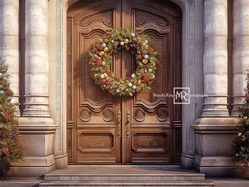 Kate Elegant Christmas Front Door Backdrop Designed by Mandy Ringe Photography -UK