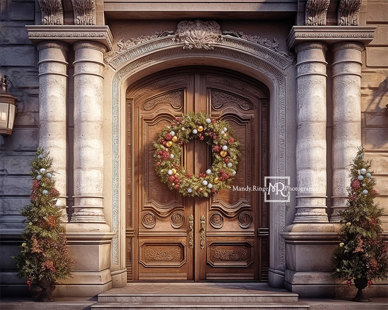 Kate Elegant Christmas Front Door Backdrop Designed by Mandy Ringe Photography -UK