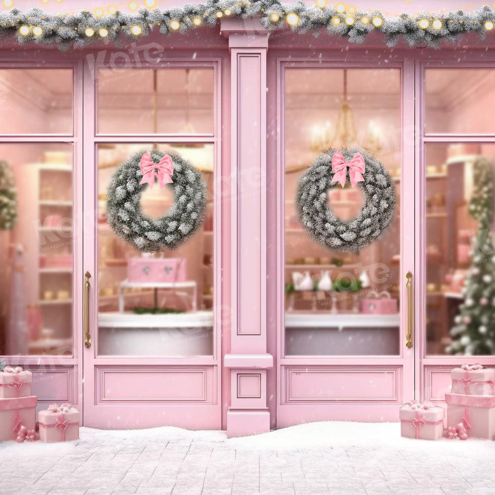 Kate Christmas Pink Door Store Backdrop Designed by Chain Photography -UK
