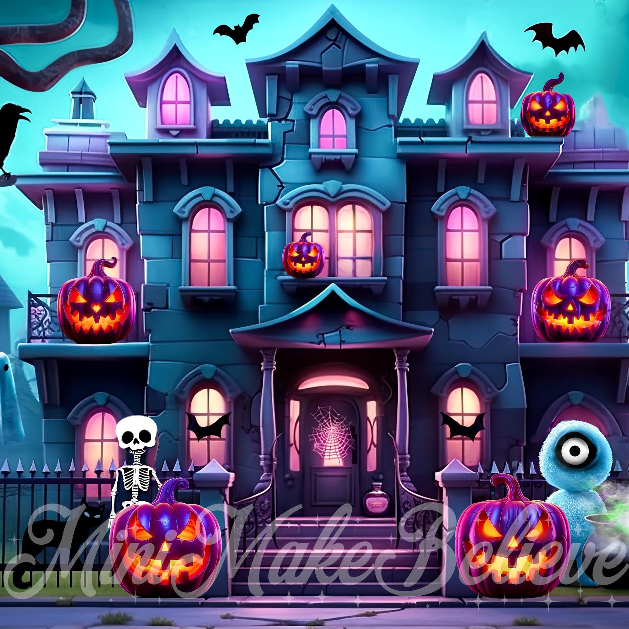 Kate Halloween Mansion House Backdrop Designed by Mini MakeBelieve -UK