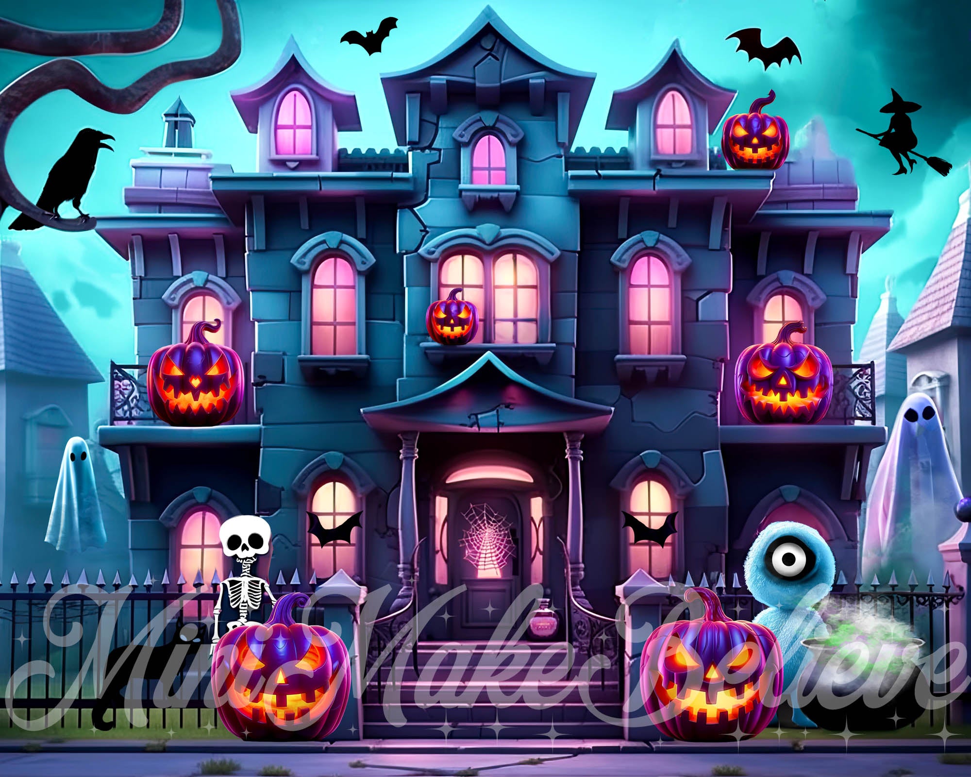 Kate Halloween Mansion House Backdrop Designed by Mini MakeBelieve -UK