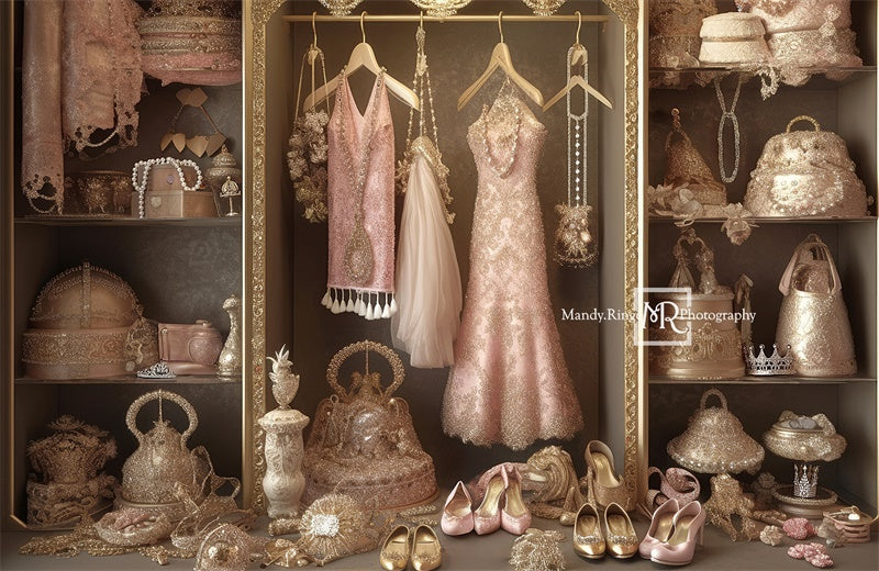 Kate Fancy Princess Dress Up Closet Backdrop Designed by Mandy Ringe Photography -UK