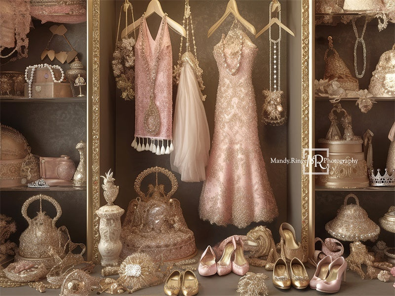 Kate Fancy Princess Dress Up Closet Backdrop Designed by Mandy Ringe Photography -UK