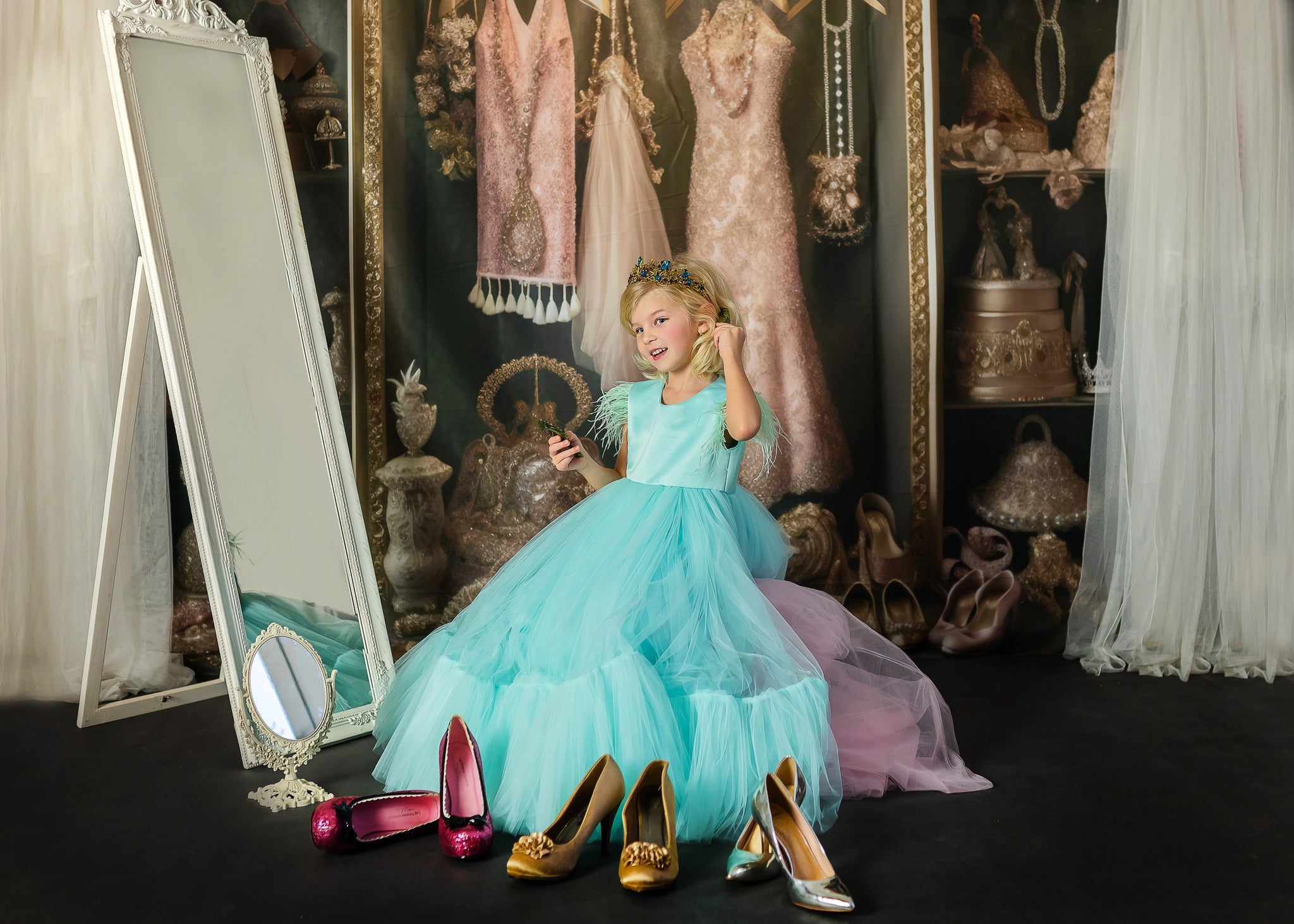 Kate Fancy Princess Dress Up Closet Backdrop Designed by Mandy Ringe Photography -UK