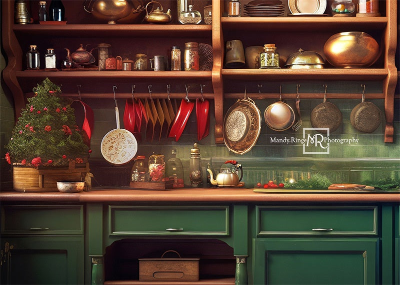Kate Green Christmas Kitchen Backdrop Designed by Mandy Ringe Photography -UK