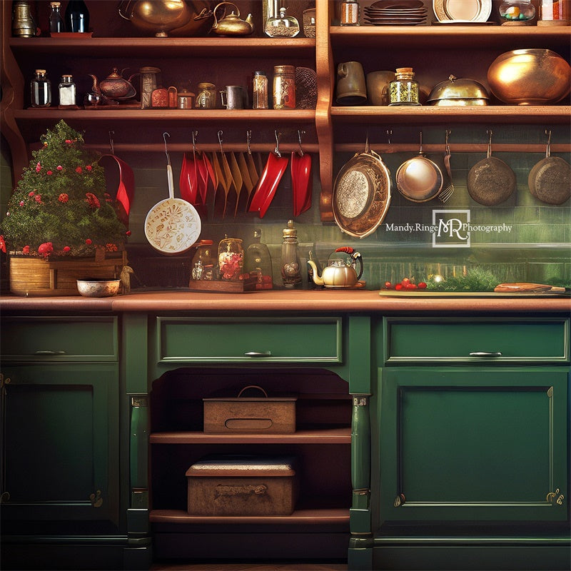 Kate Green Christmas Kitchen Backdrop Designed by Mandy Ringe Photography -UK