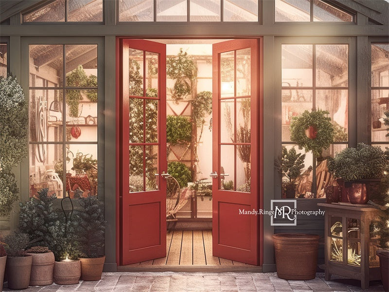 Kate Christmas Holiday Greenhouse Backdrop Designed by Mandy Ringe Photography -UK