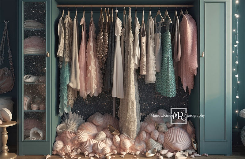 Kate Mermaid Dress-Up Closet Backdrop Designed by Mandy Ringe Photography -UK