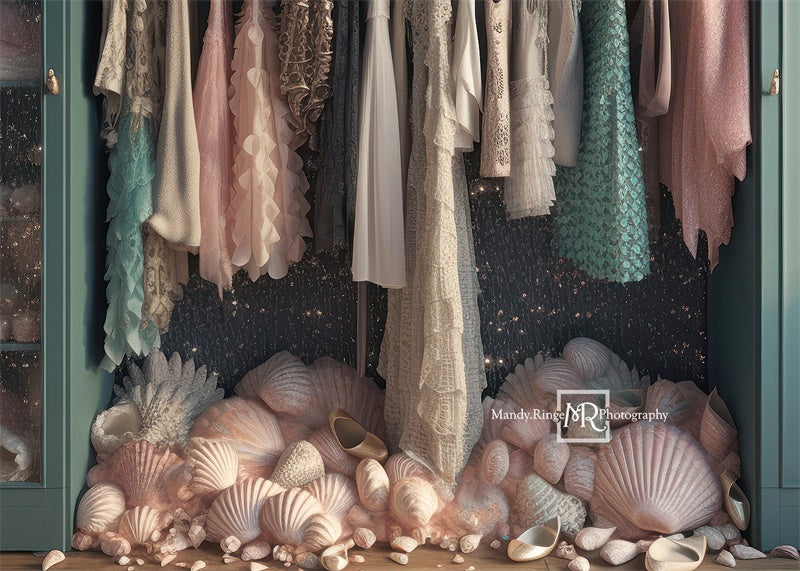 Kate Mermaid Dress-Up Closet Backdrop Designed by Mandy Ringe Photography -UK