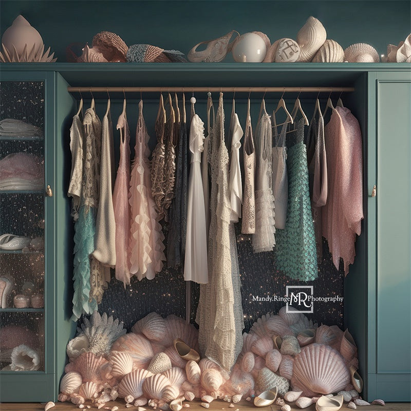 Kate Mermaid Dress-Up Closet Backdrop Designed by Mandy Ringe Photography -UK