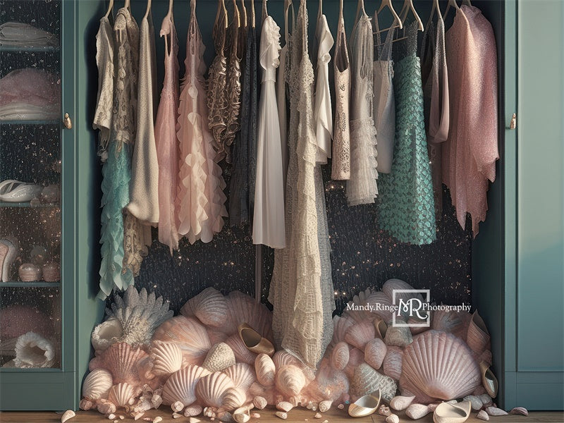 Kate Mermaid Dress-Up Closet Backdrop Designed by Mandy Ringe Photography -UK