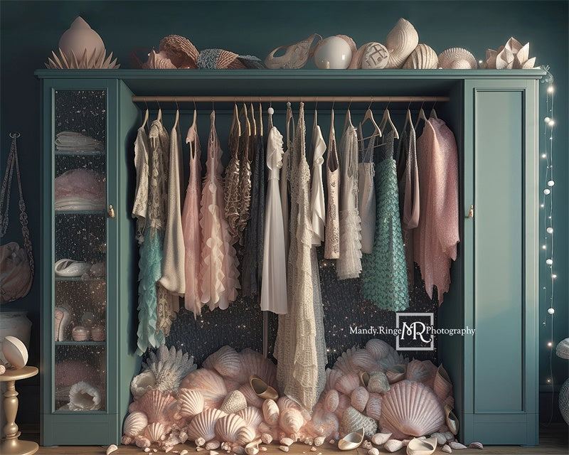 Kate Mermaid Dress-Up Closet Backdrop Designed by Mandy Ringe Photography -UK