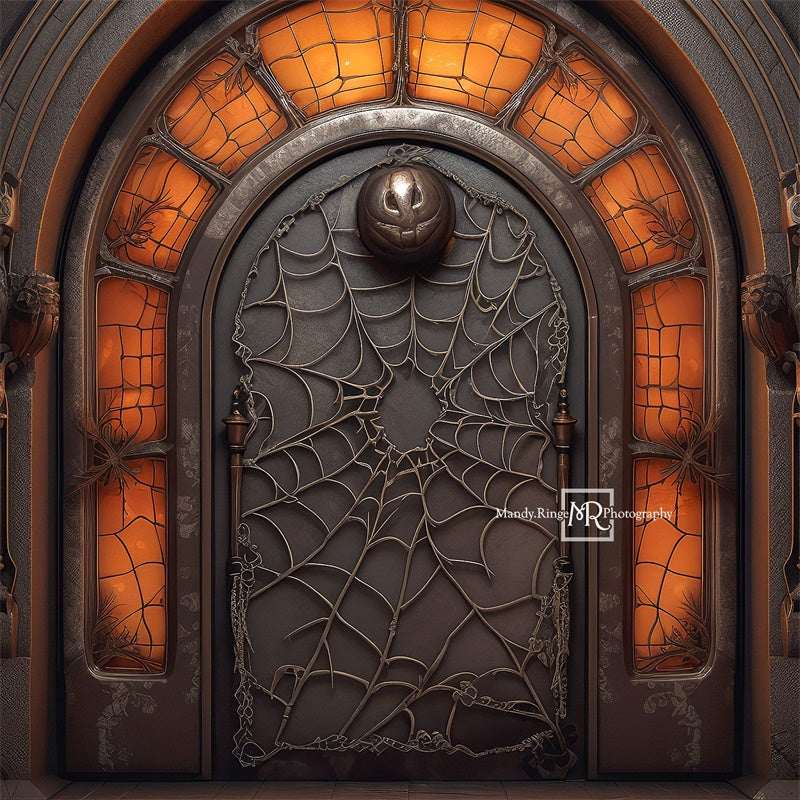 Kate Spooky Black&Orange Halloween Door Backdrop Designed by Mandy Ringe Photography -UK