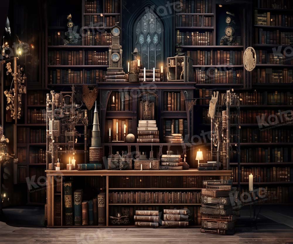 Kate Back to School Bookshelf Magic World Backdrop Designed by Chain Photography -UK