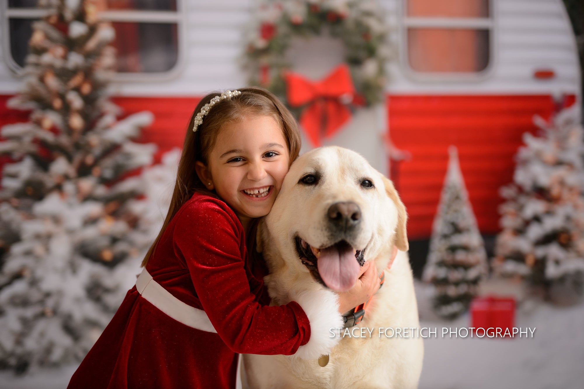 Kate Christmas Red Camping Car Winter Backdrop for Photography -UK