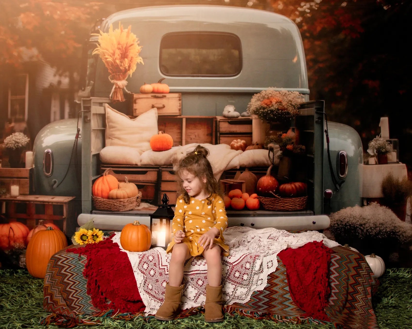 Kate Autumn Car Truck Backdrop for Photography -UK