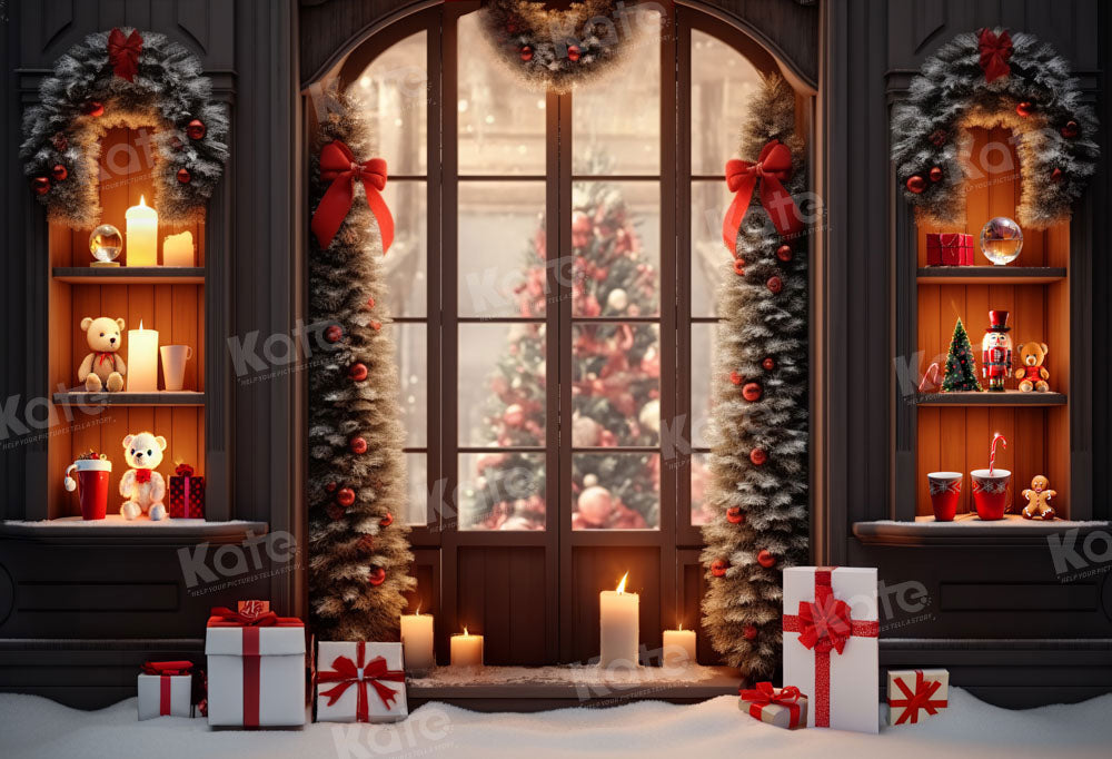 Kate Christmas Store Window Gifts Tree Backdrop Designed by Emetselch