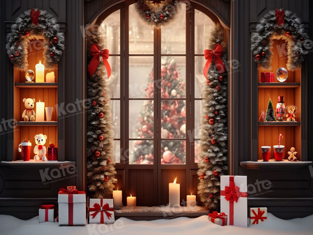 Kate Christmas Store Window Gifts Tree Backdrop Designed by Emetselch -UK