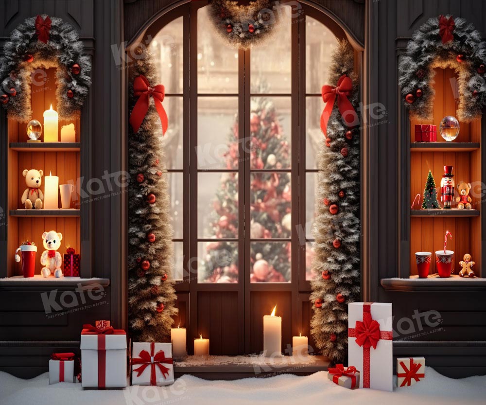 Kate Christmas Store Window Gifts Tree Backdrop Designed by Emetselch
