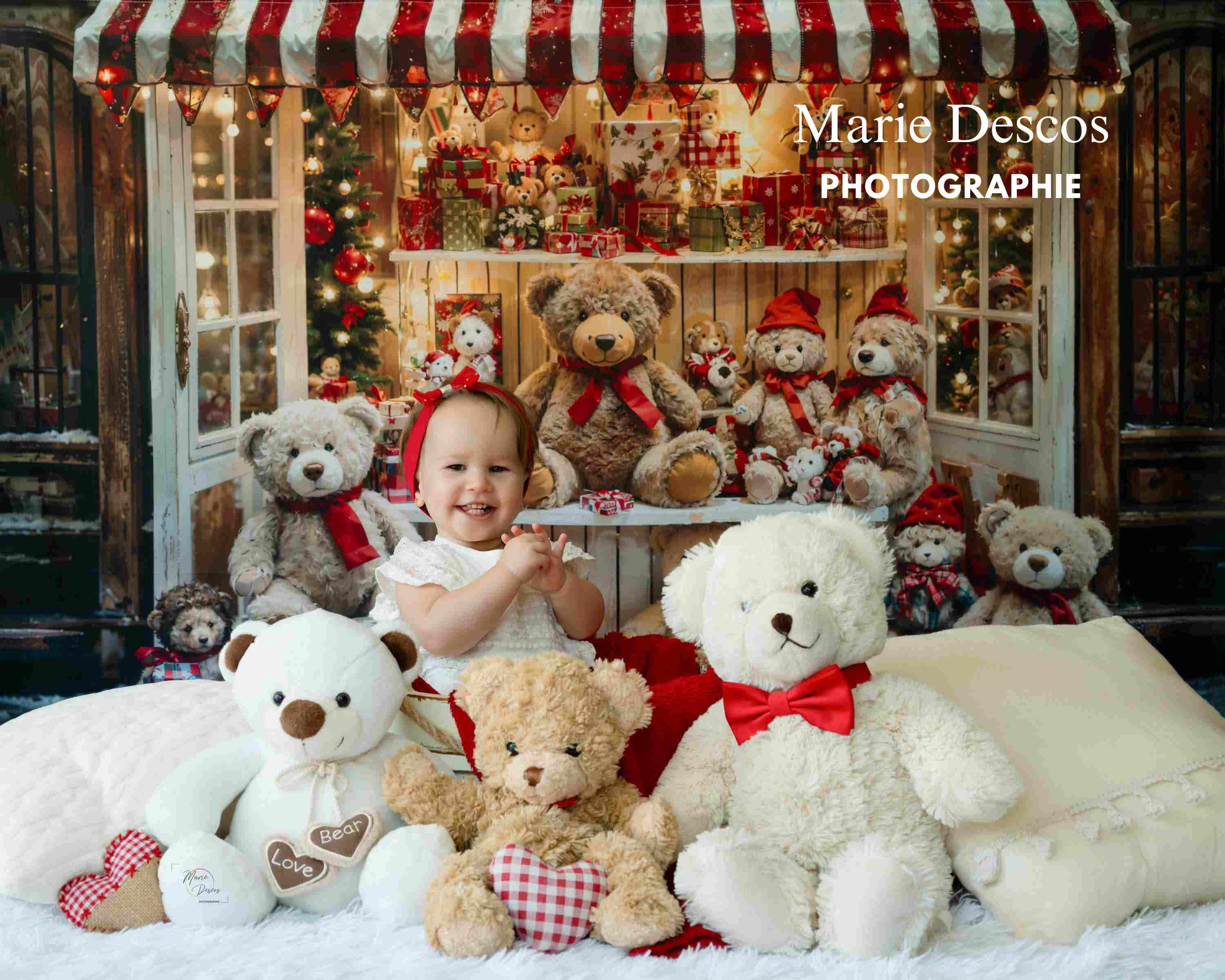 Kate Christmas Bear Gift Shop Backdrop Designed by Emetselch -UK