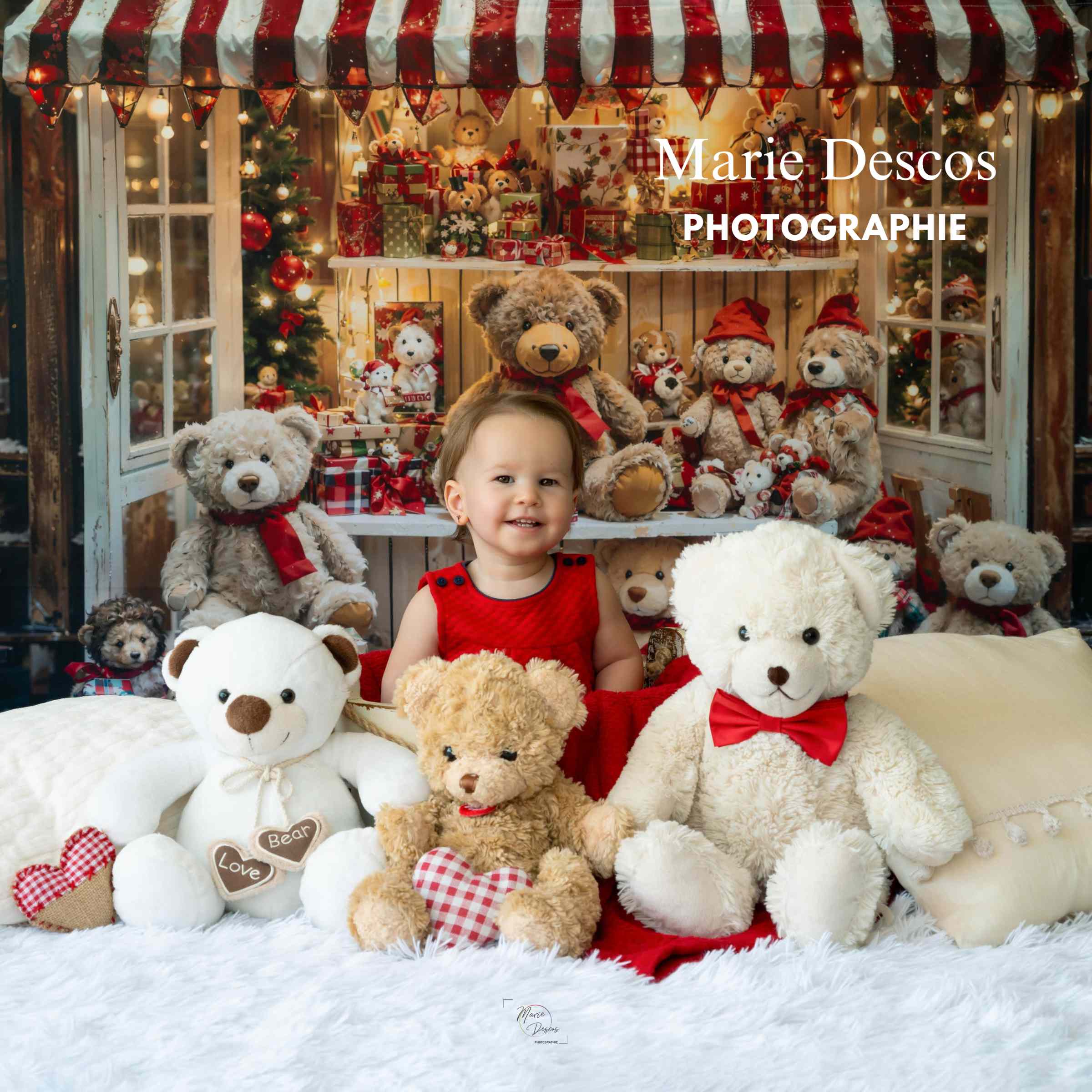 Kate Christmas Bear Gift Shop Backdrop Designed by Emetselch -UK