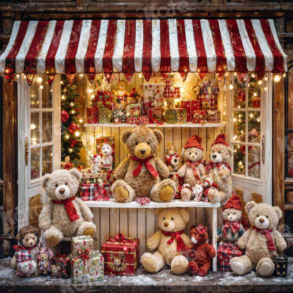 Kate Christmas Bear Gift Shop Backdrop Designed by Emetselch -UK
