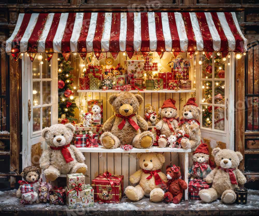 Kate Christmas Bear Gift Shop Backdrop Designed by Emetselch -UK