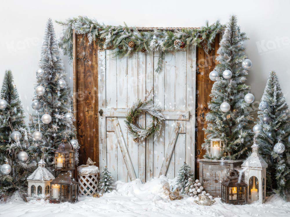 Kate Christmas Tree White Barn Door Backdrop Designed by Emetselch -UK